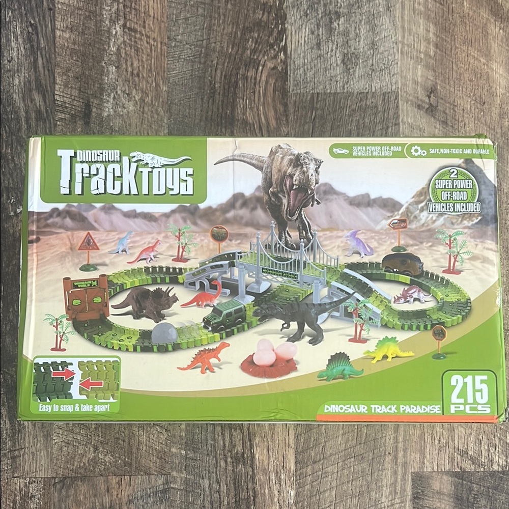 Green Dinosaur Track Adventure Set with Cars